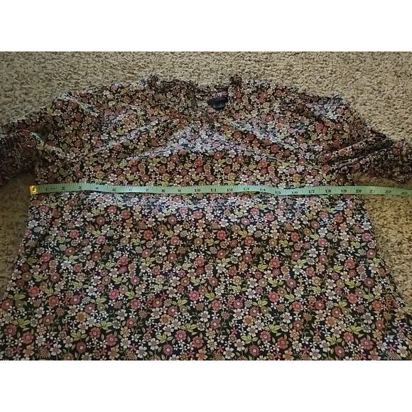 J Crew Womens Size Small Smocked Puff Sleeve Blouse Cotton Poplin Top Floral - Picture 5 of 11